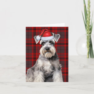 Schnauzer Weihnachts Hund Rot Kariert Weihnachten