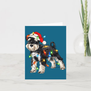 Schnauzer Weihnachts Hund Weihnachtsbeleuchtung Sa Karte