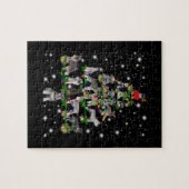 Schnauzer Weihnachtsbaum, lichtdurchflutet Puzzle (Horizontal)