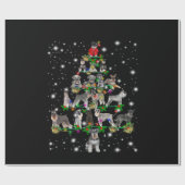 Schnauzer Weihnachtsbaum mit Lichteinfall Geschenkpapier (Flach)