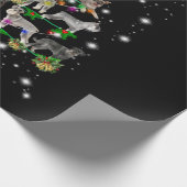 Schnauzer Weihnachtsbaum mit Lichteinfall Geschenkpapier (Ecke)