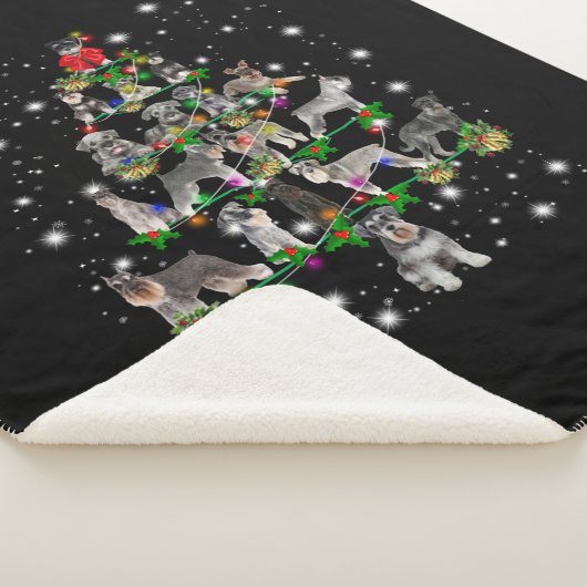 Schnauzer Weihnachtsbaum mit Lichteinfall Sherpadecke (3/4)