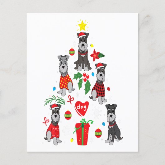 Schnauzer Weihnachtsbaum Ornament Funny Pet Dog Flyer (Vorne)