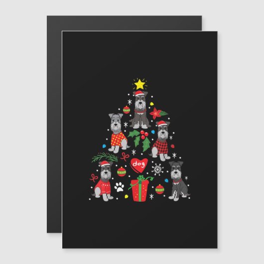 Schnauzer Weihnachtsbaum Ornament Funny Pet Dog Magneteinladung (Vorne/Hinten)