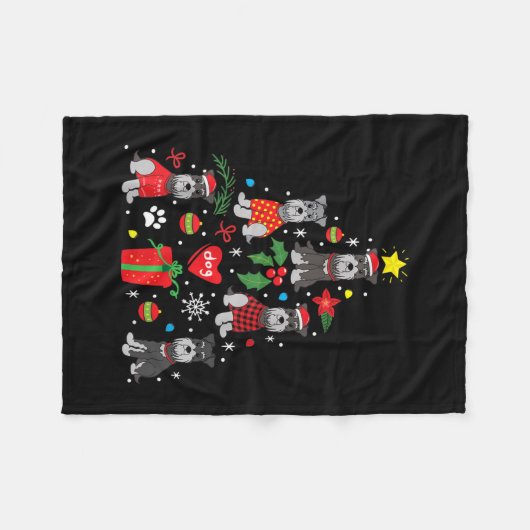 Schnauzer Weihnachtsbaum Ornament Funny Pet Hund Fleecedecke (Vorderseite (Horizontal))