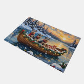 Schnauzer Weihnachtsboot-Feiertag Fußmatte (Schrägansicht)
