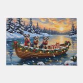Schnauzer Weihnachtsboot-Feiertag Fußmatte (Vorderseite)