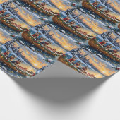 Schnauzer Weihnachtsboot-Feiertag Geschenkpapier (Ecke)