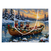 Schnauzer Weihnachtsboot-Feiertag Große Geschenktüte (Vorderseite)