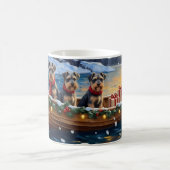 Schnauzer Weihnachtsboot-Feiertag Kaffeetasse (Mittel)
