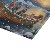 Schnauzer Weihnachtsboot-Feiertag Schneidebrett (Ecke)