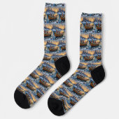 Schnauzer Weihnachtsboot-Feiertag Socken (Linkes Detail)