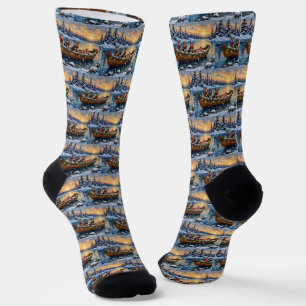 Schnauzer Weihnachtsboot-Feiertag Socken