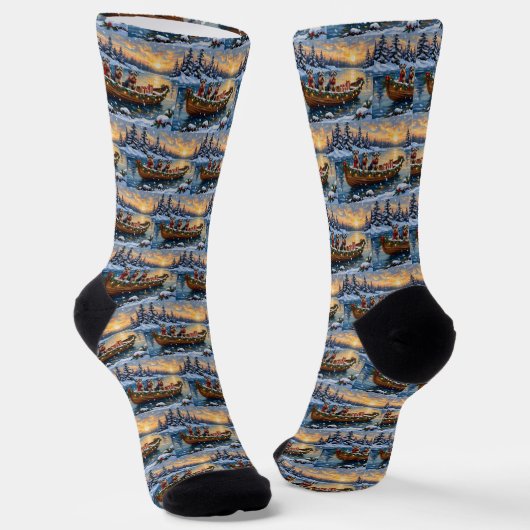 Schnauzer Weihnachtsboot-Feiertag Socken (Gewinkelt)