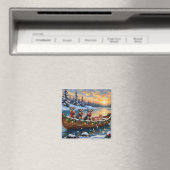 Schnauzer Weihnachtsboot Urlaub Magnet (In Situ (Geschirrspüler))