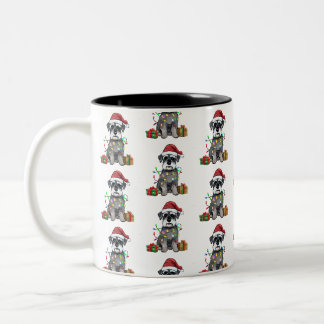 Schnauzer Weihnachtscoffee Cup-Tasse Zweifarbige Tasse