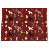 Schnauzer-Weihnachtsgeschenk-Tasche groß Große Geschenktüte (Vorderseite)