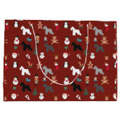 Schnauzer-Weihnachtsgeschenk-Tasche groß Große Geschenktüte (Rückseite)