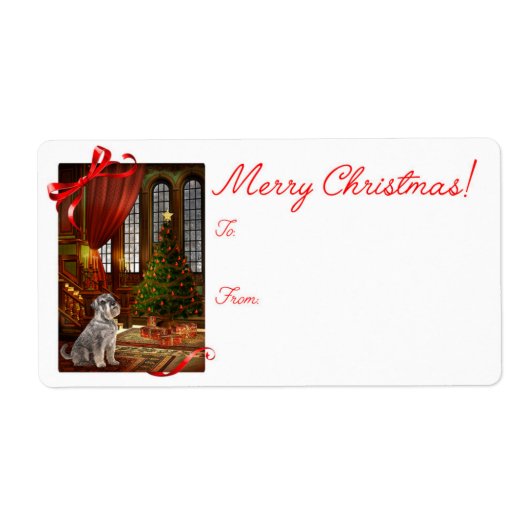 Schnauzer Weihnachtsgeschenke Labels (Vorne)