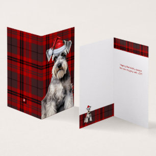 Schnauzer Weihnachtshund mit rotem Holiday-Karo