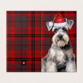 Schnauzer Weihnachtshund mit rotem Holiday-Karo (Außenseite Aufgefaltet)