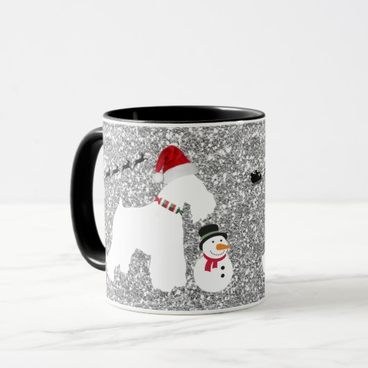 Schnauzer-Weihnachtskaffee-Tasse Tasse (Vorderseite Links)