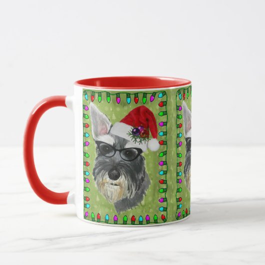 Schnauzer-Weihnachtskaffee-Tasse Tasse (Links)