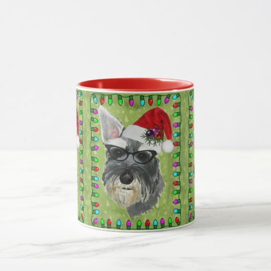 Schnauzer-Weihnachtskaffee-Tasse Tasse (Zentrum)