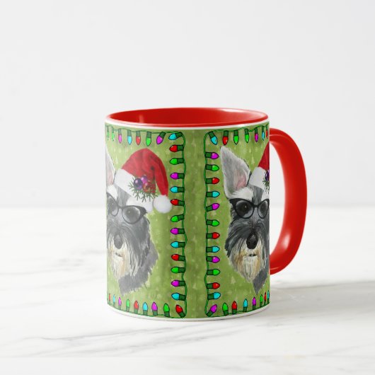 Schnauzer-Weihnachtskaffee-Tasse Tasse (VorderseiteRechts)