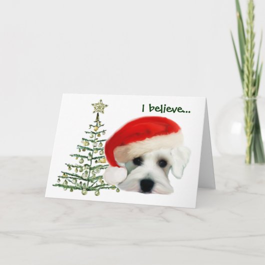 Schnauzer-Weihnachtskarte Feiertagskarte (Vorderseite)