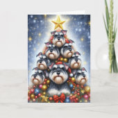Schnauzer Weihnachtskarte Feiertagskarte (Vorderseite)
