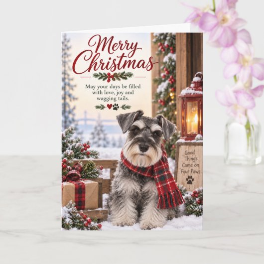Schnauzer-Weihnachtskarte Karte (Orchidee)