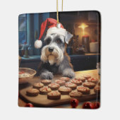 Schnauzer Weihnachtskost Feiertag Keramikornament (Links)