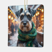 Schnauzer Weihnachtskunst Keramikornament (Links)