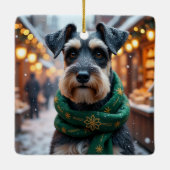 Schnauzer Weihnachtskunst Keramikornament (Rückseite)