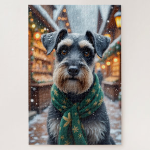 Schnauzer Weihnachtskunst Puzzle