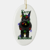 Schnauzer - Weihnachtslichter Keramik Ornament (Rechts)