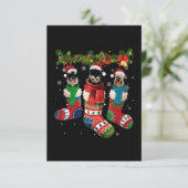 Schnauzer Weihnachtssock Karte (Stehend Vorderseite)