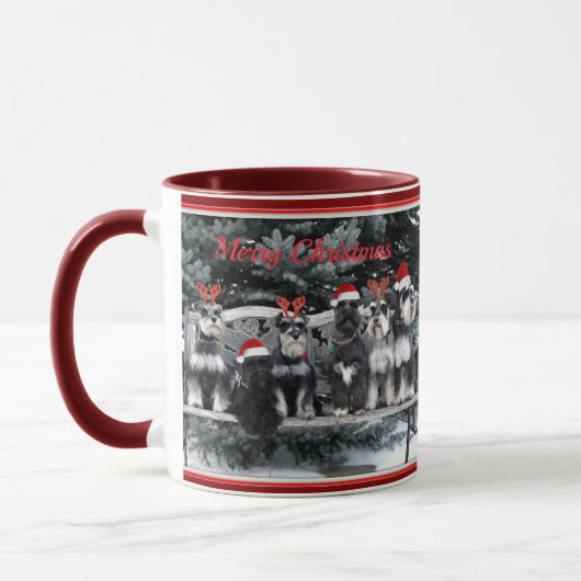 Schnauzer-WeihnachtsTasse Tasse (Links)