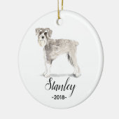 Schnauzer-Weihnachtsverzierung Keramik Ornament (Links)