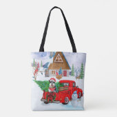 Schnauzer Weihnachtszustellung LKW Schnee Tasche (Rückseite)