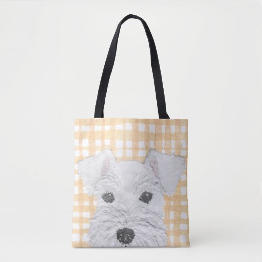Schnauzer, Weiß, modern Tasche (Vorderseite)