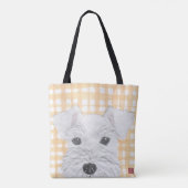 Schnauzer, Weiß, modern Tasche (Rückseite)
