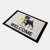 Schnauzer Welcome Door Mat Fußmatte (Schrägansicht)