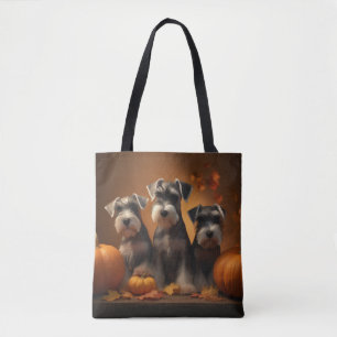 Schnauzer Welpe Herbstfreude Kürbis Tasche