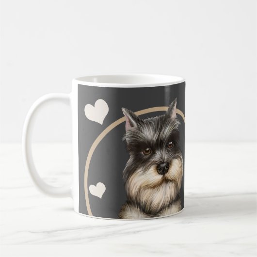 Schnauzer Welpe Hund jeden Snack, den Sie machen Kaffeetasse (Links)