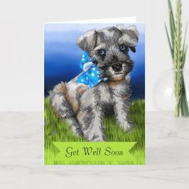 Schnauzer Welpe mit bald Erfolg Karte