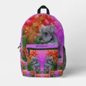 Schnauzer Welpe Rose Dog Personalisiert Bedruckter Rucksack (Vorderseite)