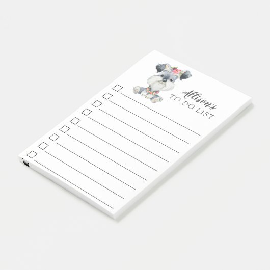 Schnauzer Welpen Hund Personalisiert zu führen Post-it Klebezettel (angewinkelt)