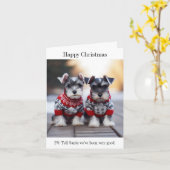 Schnauzer Welppies Frohe Weihnachtskarte Karte (Gelbe Blume)